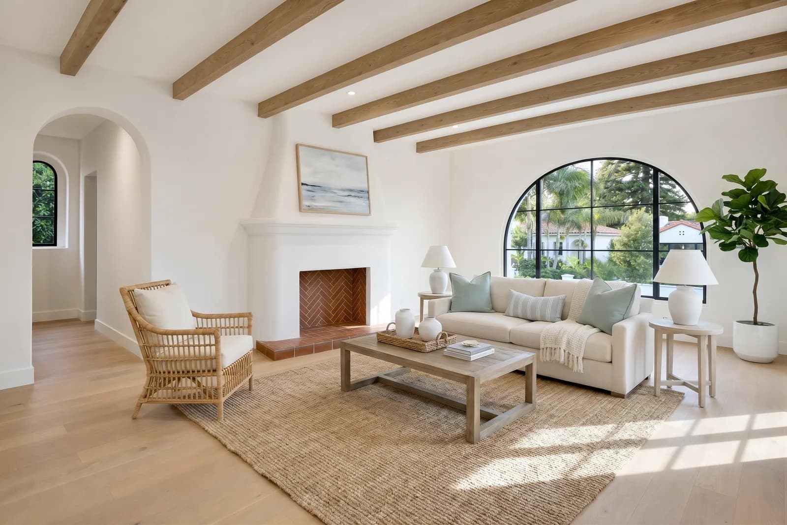 Casa del Sol living room staged Coastal